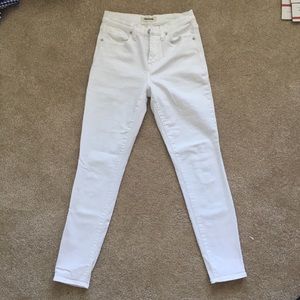 Madewell High Riser Skinny Skinny White Jeans